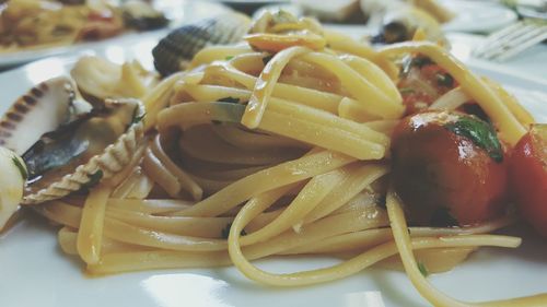 Close-up of pasta in plate