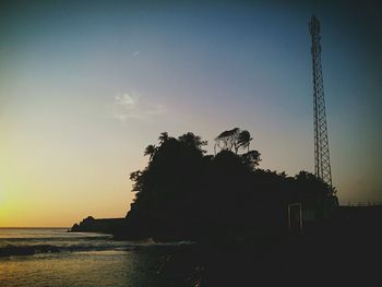 Scenic view of sea at sunset