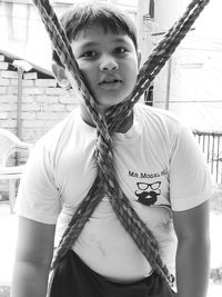 Portrait of girl standing outdoors