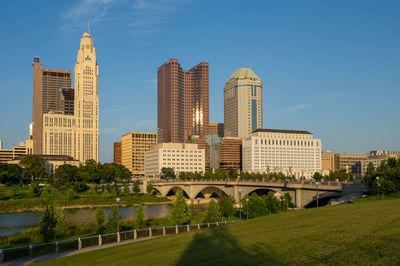 View of modern buildings against sky