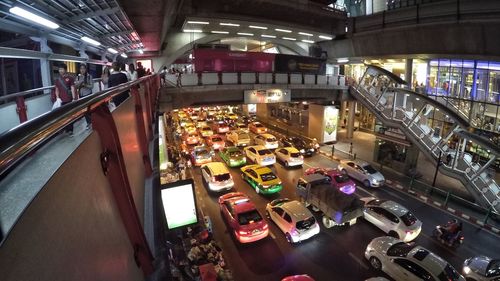 People in parking lot