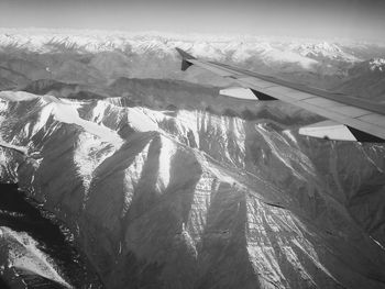 High angle view of snow covered mountain