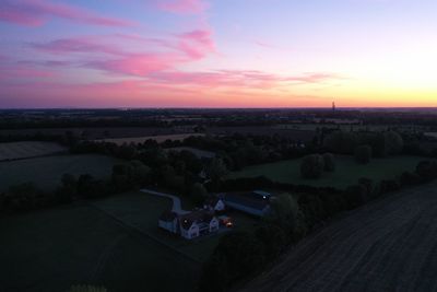 Scenic view of landscape against sky during sunset