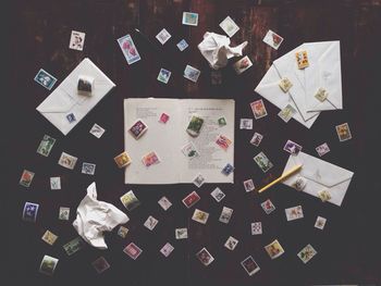 Directly above shot of text on paper