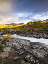 View of small river in mountains