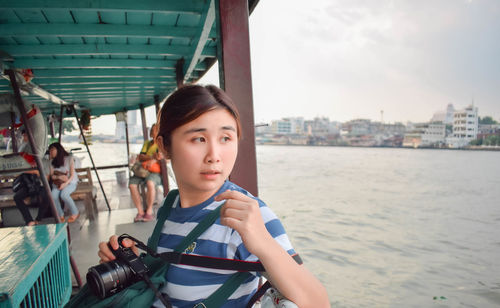 Portrait of boy in boat