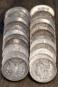 Close-up of coins on table