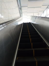 Low angle view of escalator