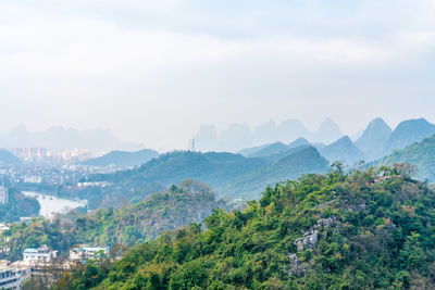 An aerial view of guilin city, guangxi province, china