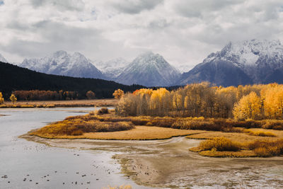 Scenic view of mountains against sky