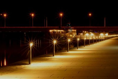 Illuminated street light at night