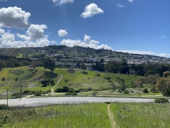 Scenic view of field against sky