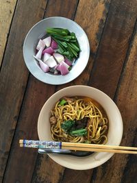 Food in bowl on table