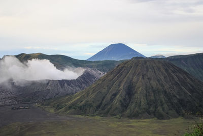 Scenic view of landscape against cloudy sky