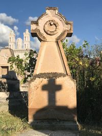 View of cross against sky