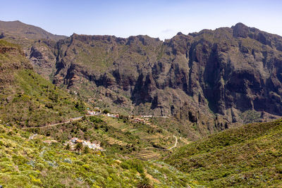 Scenic view of mountains against sky