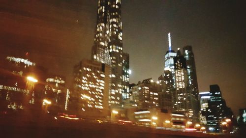 Illuminated street light at night