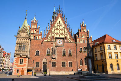 The beautiful old town hall of wroclaw in poland