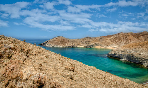 Charrana beach in nador city - morocco . perfect beach view, summer holiday and vacation design