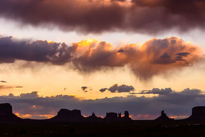 Scenic view of dramatic sky during sunset