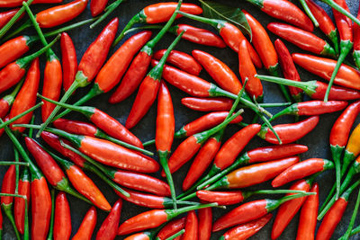 Full frame shot of red chili peppers