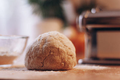 Close-up of cookies on table at home