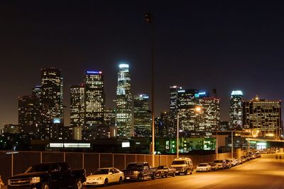 Illuminated city at night