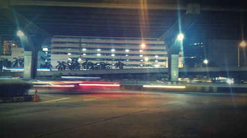 Illuminated street light at night