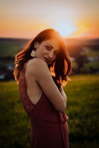 Young woman looking away