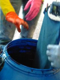 Close-up of hand holding water