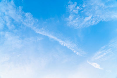 Low angle view of vapor trail in sky