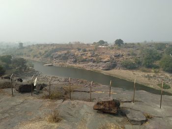 Scenic view of landscape against clear sky