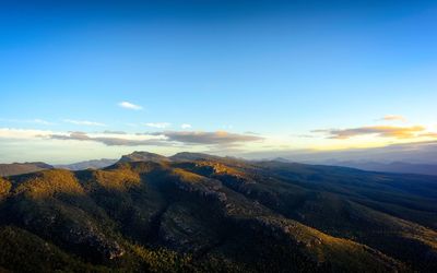 Scenic view of landscape against sky during sunset