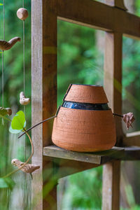 Close-up of small glass window