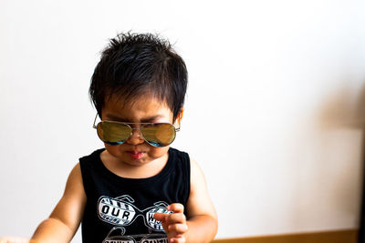 Portrait of boy holding ice cream
