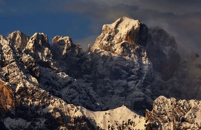 Panoramic view of rock formation against sky