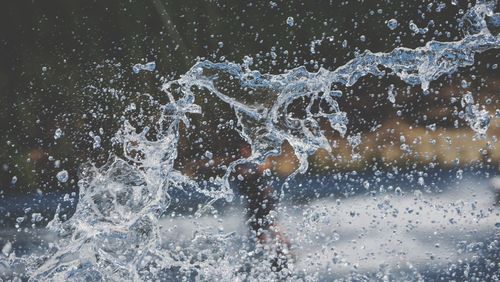 Low angle view of splashing water