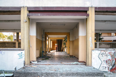 Empty corridor of building