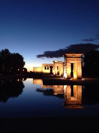 Reflection of built structure in water
