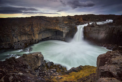 Scenic view of waterfall