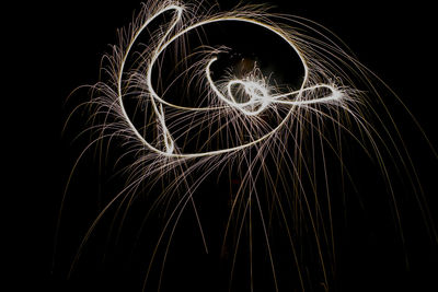 Firework display at night