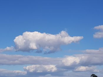 Low angle view of clouds in blue sky