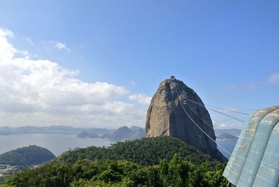 Scenic view of mountain against cloudy sky