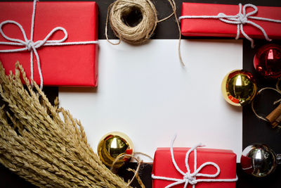 View of christmas decoration in box