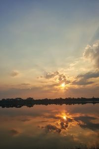 Scenic view of dramatic sky during sunset