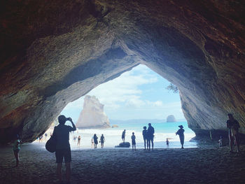 Group of people on rock