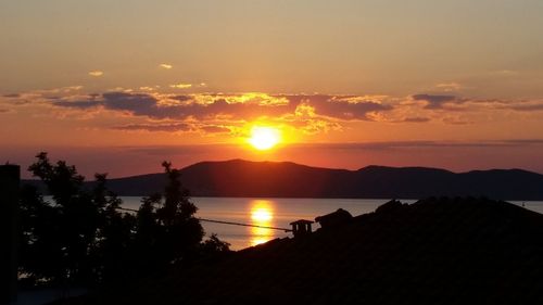 Scenic view of sunset over sea