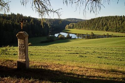 Scenic view of field against sky