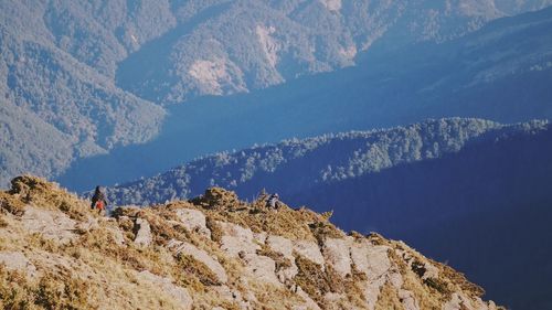 Scenic view of mountain range against sky