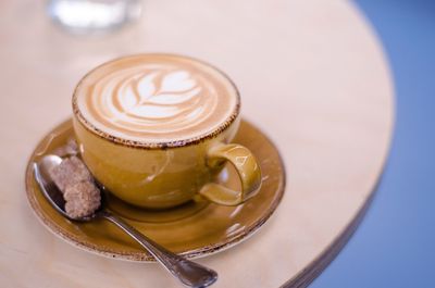 Close-up of cappuccino